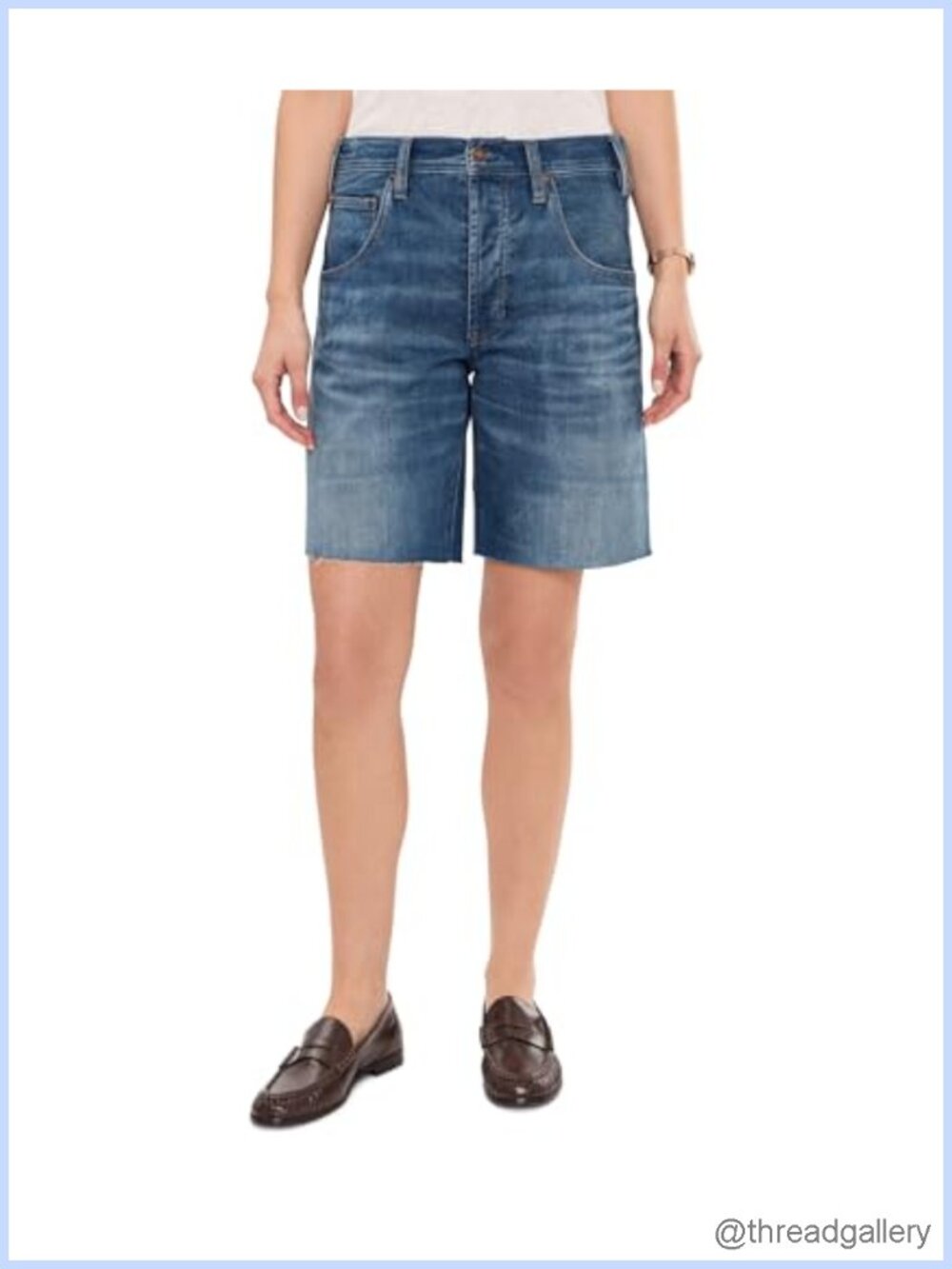 Mid-Rise Cutoff Denim Jean Shorts Regular Fit Five-Pocket Summer